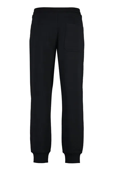 Shop Y-3 Adidas Logo Detail Cotton Track-pants In Black