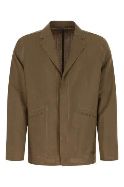 Shop Zegna Jackets And Vests In Brown