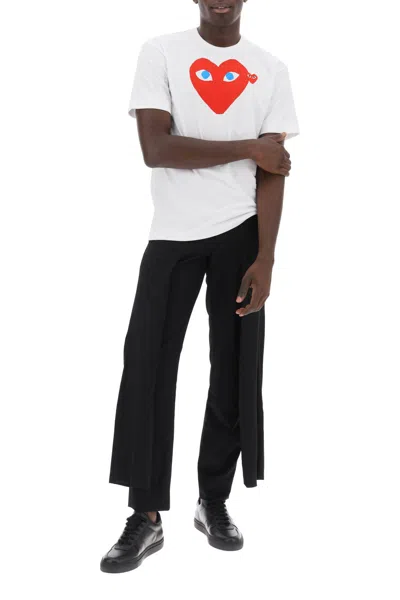Shop Comme Des Garçons Play Comme Des Garcons Play T Shirt With Heart Print And Embroidery