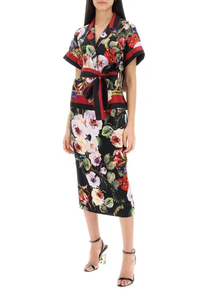 Shop Dolce & Gabbana Rose Garden Pajama Shirt