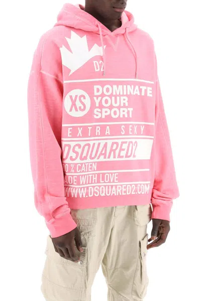 Shop Dsquared2 Printed Hoodie With Burbs Fit Hood