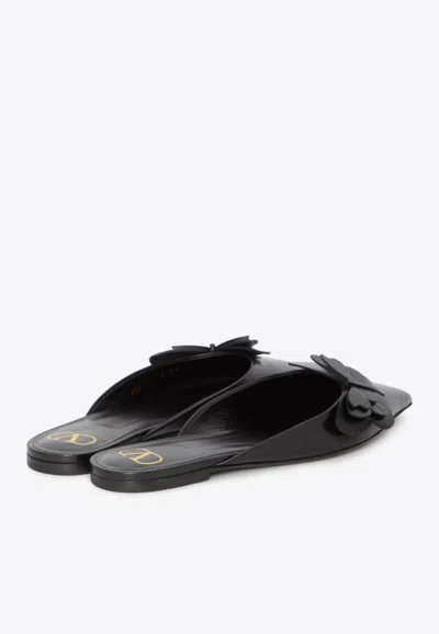 Valentino Garavani Women Flat Mules In Leather In Black