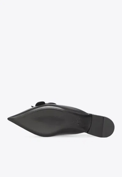 Valentino Garavani Women Flat Mules In Leather In Black