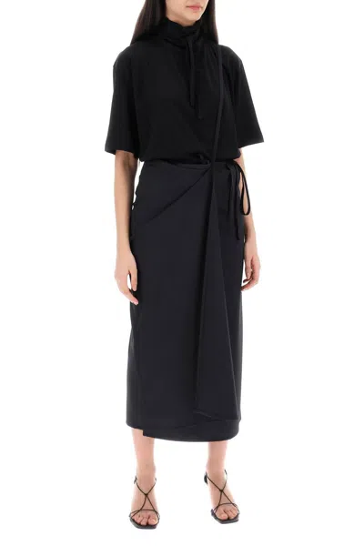 Shop Lemaire Wool Wrap Skirt With Pockets