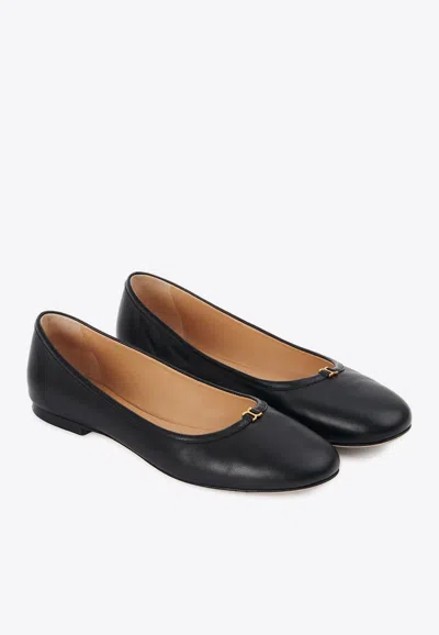Chloé Chloe Leather Ballerina Flats Women In Black