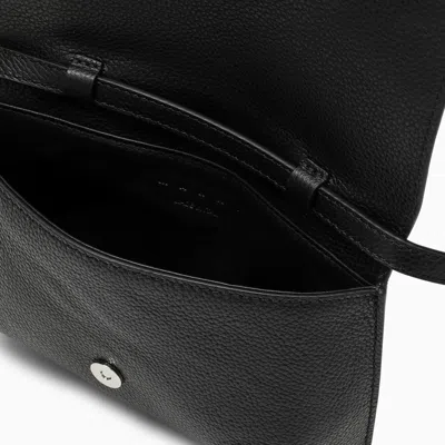 Shop Marni Black Leather Shoulder Bag With Logo