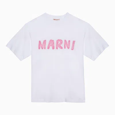Shop Marni White T Shirt With Logo Print