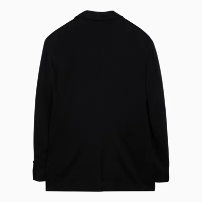Shop Polo Ralph Lauren Black Single Breasted Jacket In Cotton Blend