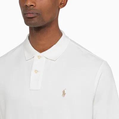 Shop Polo Ralph Lauren White Piqué Polo Shirt With Logo
