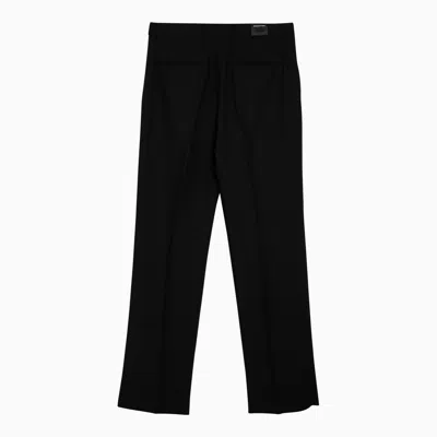 Shop Tagliatore Black Wool Tailored Trousers