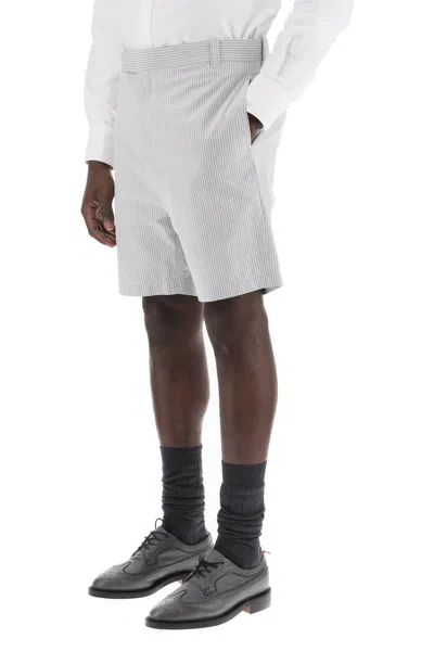 Shop Thom Browne Striped Cotton Bermuda Shorts For Men