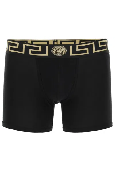Shop Versace Bi Pack Underwear Trunk With Greca Band