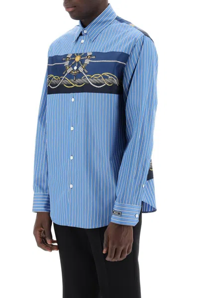Shop Versace Striped Shirt With  Insert