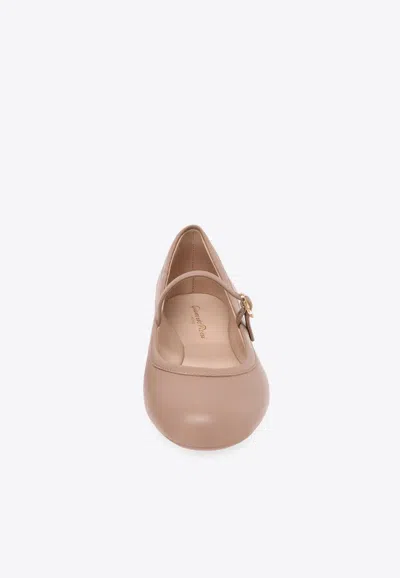 Gianvito Rossi Womens  Carla Ribbon-buckle Leather Flats In Pink