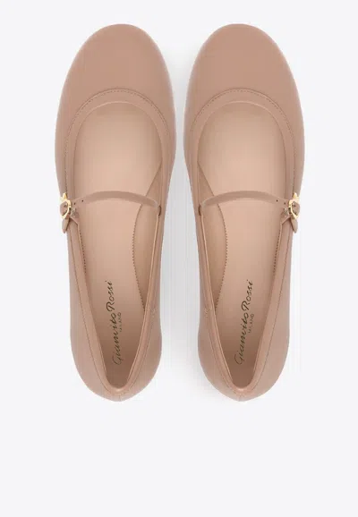 Gianvito Rossi Womens  Carla Ribbon-buckle Leather Flats In Pink