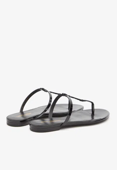 Shop Saint Laurent Cassandra T-strap Arch Sandals In Black