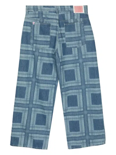 Shop Charles Jeffrey Loverboy Check-print Straight-leg Jeans