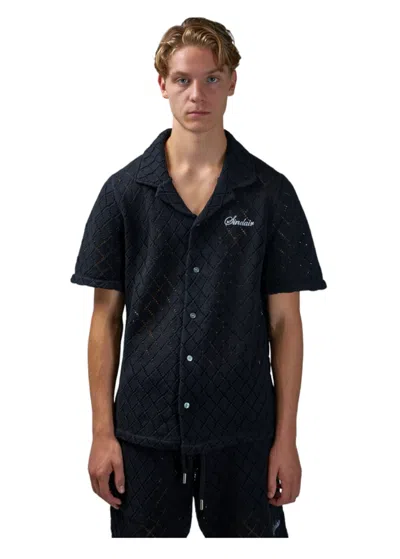 Sinclair Diamond-pattern Knitted Shirt