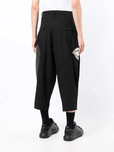 Shop Yohji Yamamoto Cropped Tailored Trousers