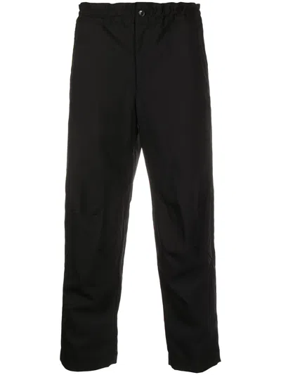 Shop Black Comme Des Garçons Cropped Wool Trousers