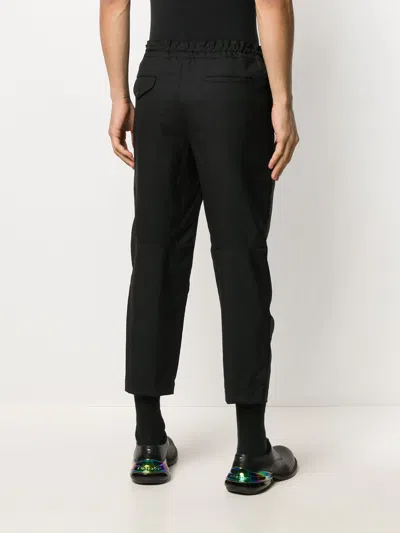 Shop Black Comme Des Garçons Cropped Wool Trousers