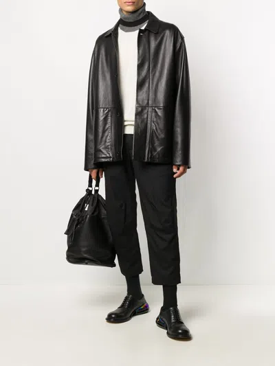 Black Comme Des Garçons Flap-pocket Wool Trousers