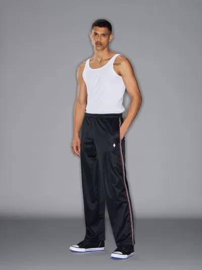 Shop Marcelo Burlon County Of Milan Cross Tape Loose Track Pants Black Brick