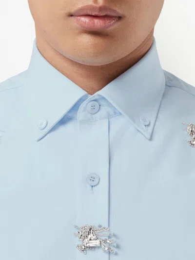 Shop Burberry Crystal-embellished Cotton Shirt