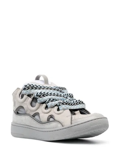 Shop Lanvin Curb Chunky Leather Sneakers