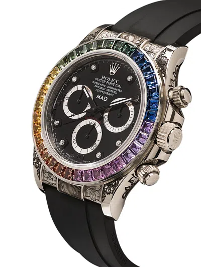 Shop Mad Paris Customised Rolex Daytona Rainbow Engraved 40mm