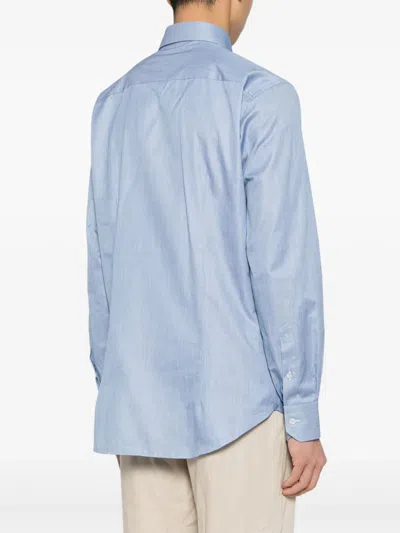 Shop Brioni Cutaway-collar Cotton Shirt