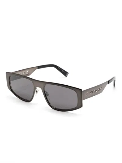 Shop Givenchy Cutout-logo Rectangle-frame Sunglasses