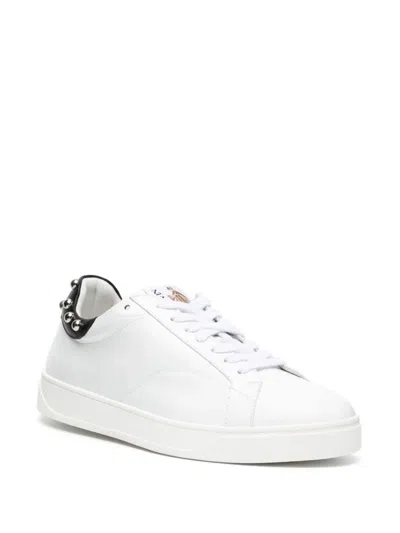 Shop Lanvin Ddbo Studded Leather Sneakers
