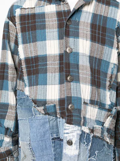 Shop Greg Lauren Denim-panel Patchwork Shirt