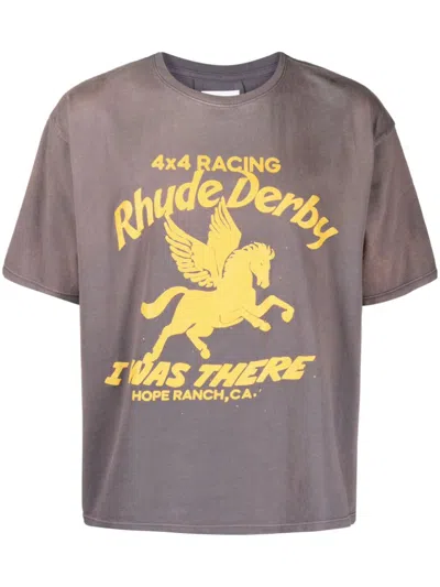 Shop Rhude Derby Logo-print T-shirt
