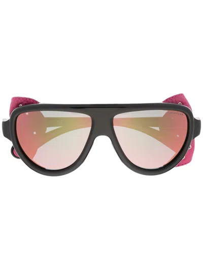 Shop Moncler Detachable Eye Shield Sunglasses
