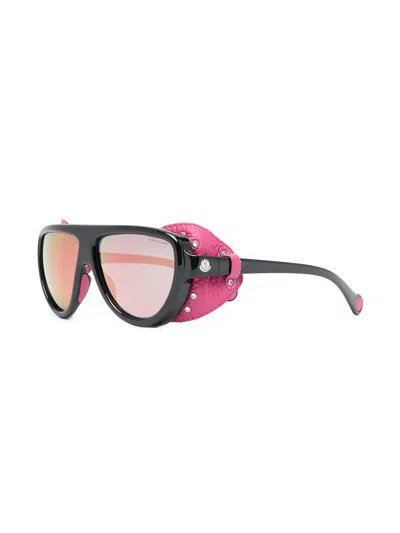 Shop Moncler Detachable Eye Shield Sunglasses