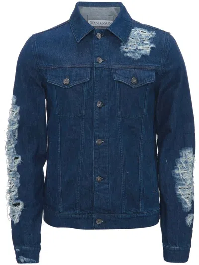 Shop Jw Anderson Distressed -effect Denim Jacket