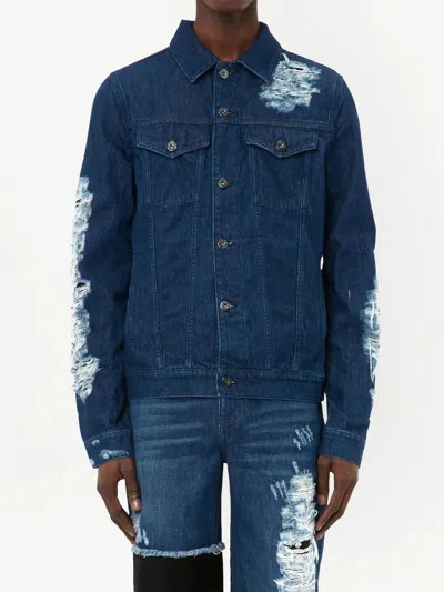 Shop Jw Anderson Distressed -effect Denim Jacket
