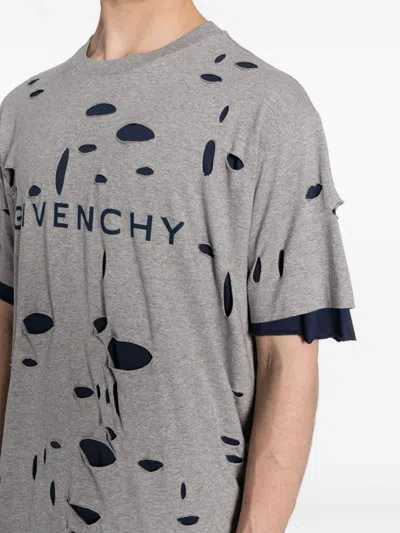 Shop Givenchy Distressed Layered T-shirt