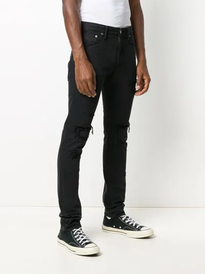 Shop Visvim Distressed Slim-fit Jeans