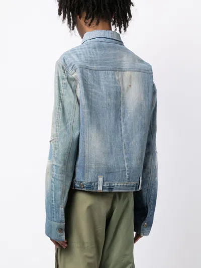 Shop Greg Lauren Distressed-effect Denim Jacket