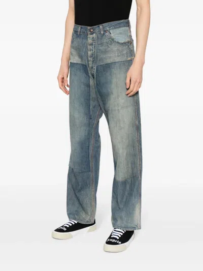 Shop Saint Mxxxxxx Distressed-effect High-rise Wide-leg Jeans