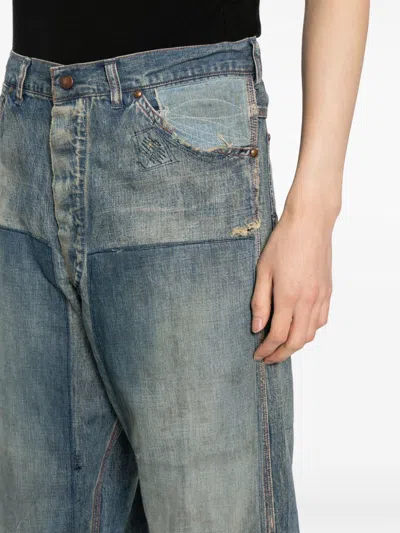 Shop Saint Mxxxxxx Distressed-effect High-rise Wide-leg Jeans