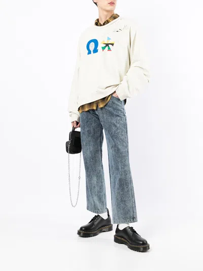 Liberal Youth Ministry Distressed-effect Sweatshirt In Braun