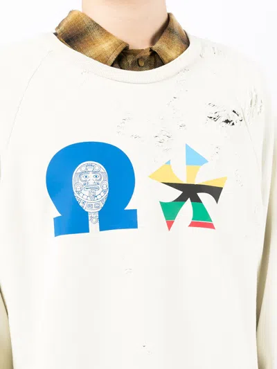 Liberal Youth Ministry Distressed-effect Sweatshirt In Braun