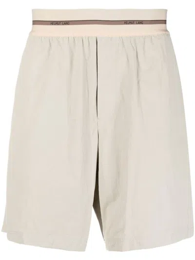 Shop Helmut Lang Elasticated Cotton Shorts