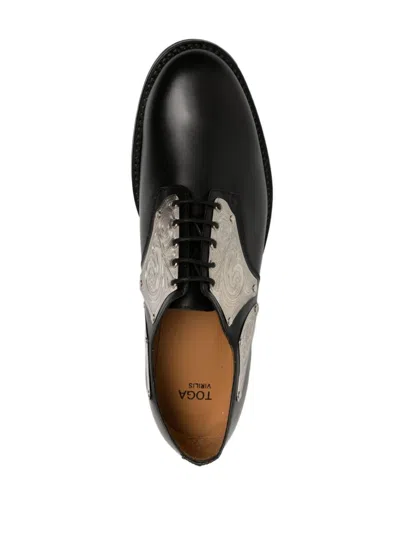 Shop Toga Virilis Embellished Leather Oxford Shoes