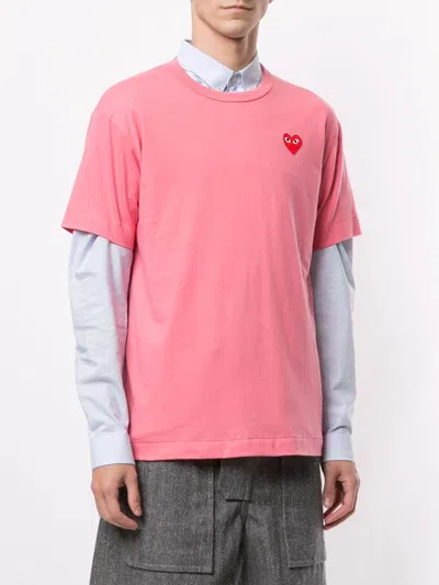 Shop Comme Des Garçons Play Embroidered Heart Regular Fit T-shirt