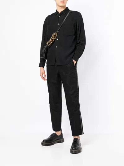 Shop Black Comme Des Garçons Embroidered Paisley-pattern Shirt